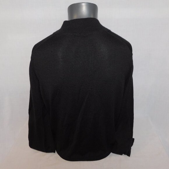 Marc Anthony Mens L Black V Neck Merino Wool Blend knit Sweater - Picture 9 of 11